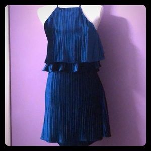 Velour teal metallic blue dress